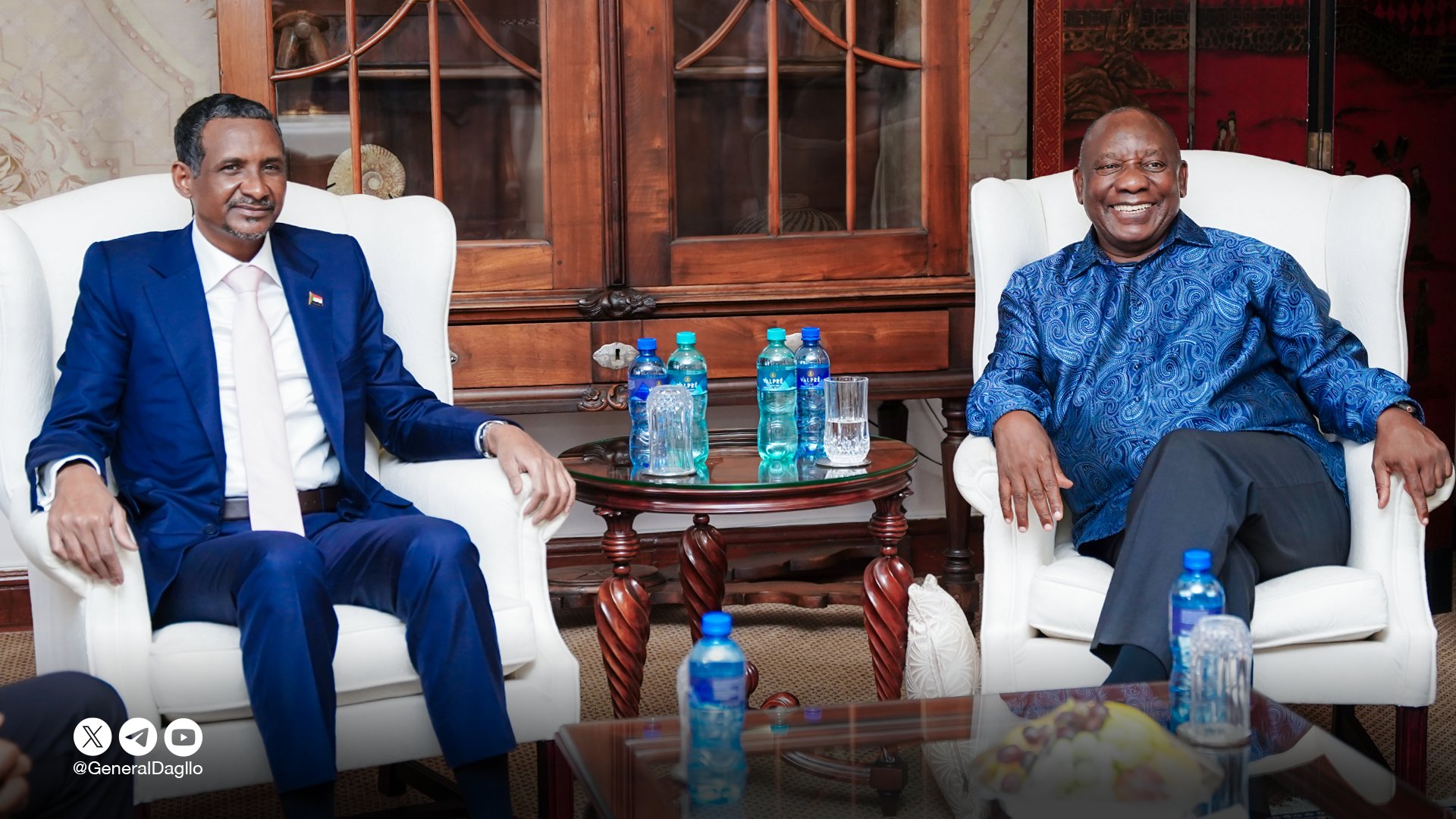 دقلو يصل” بريتوريا” ويجري مباحثات مع الرئيس رامافوزا